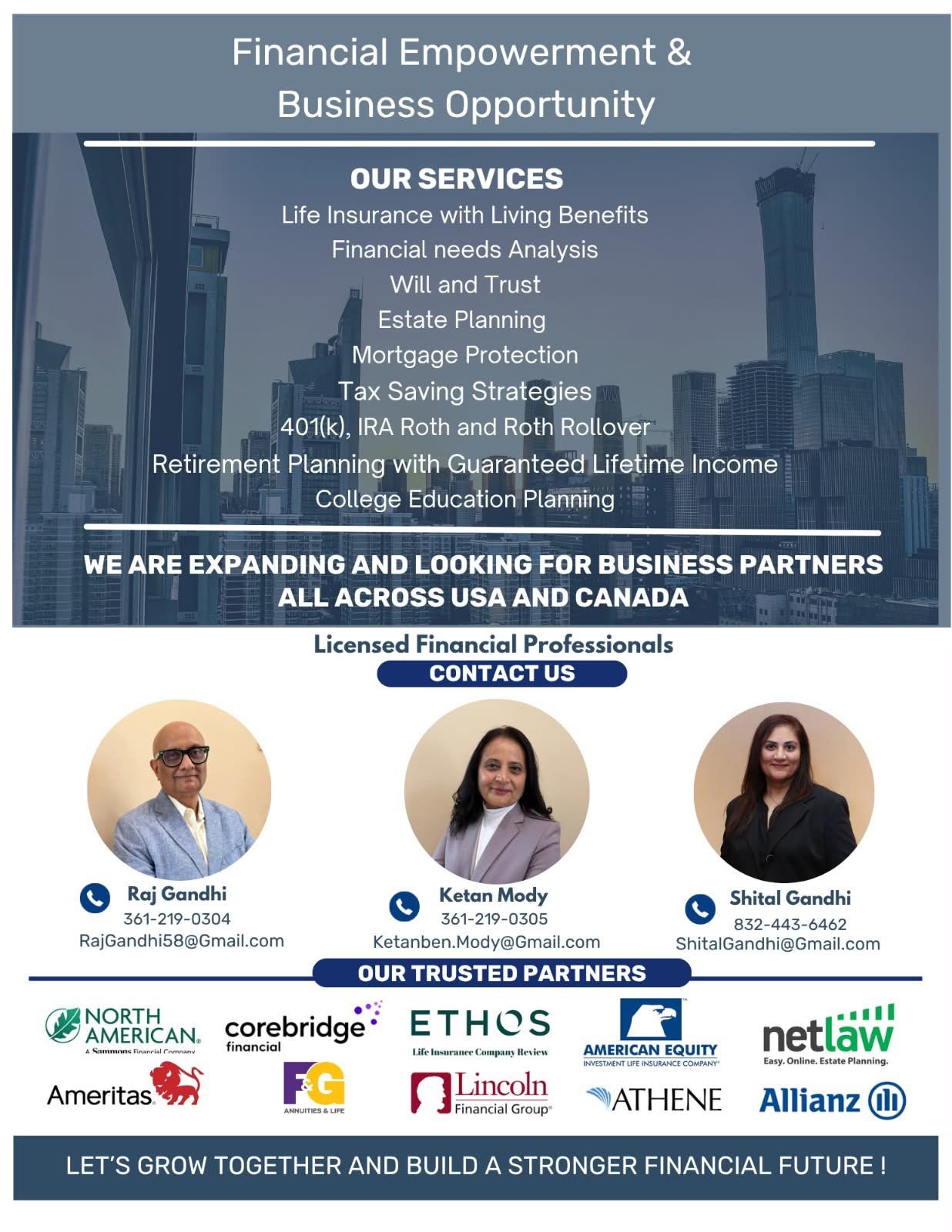 Financial Empowerment & Business Opportunity — Raj Gandhi, Ketan Mody, Shital Gandhi